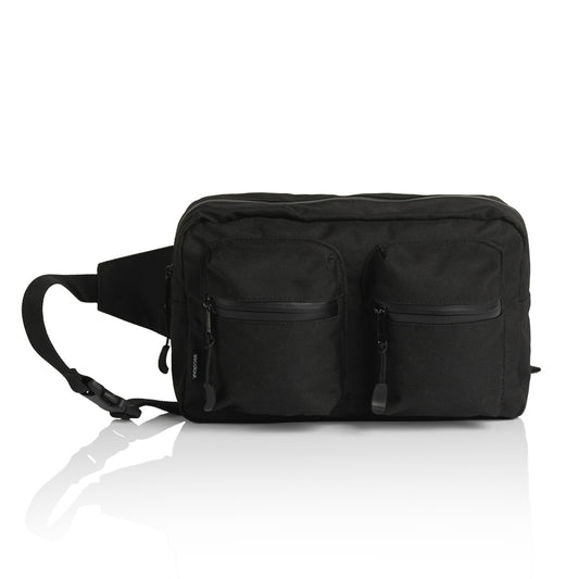 RECYCLED DOUBLE WAIST BAG - Black