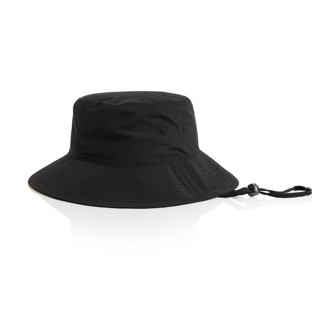 NYLON WIDE BRIM BUCKET HAT - Black