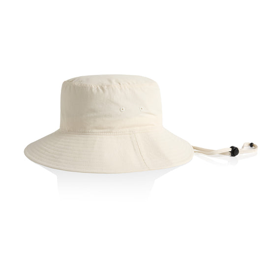 NYLON WIDE BRIM BUCKET HAT - Ecru