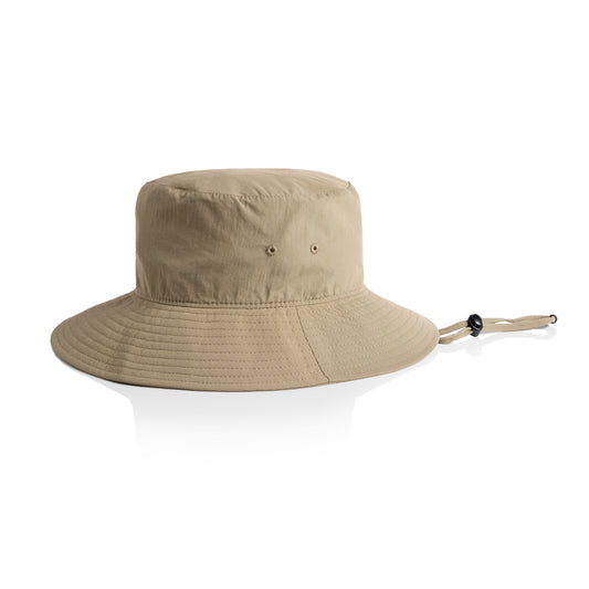 NYLON WIDE BRIM BUCKET HAT - Khaki