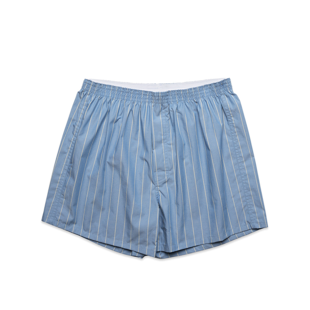 BOXER FINE STRIPE SHORTS - Mid Blue/Natural