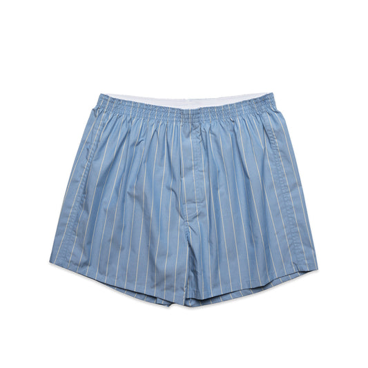 BOXER FINE STRIPE SHORTS - Mid Blue/Natural