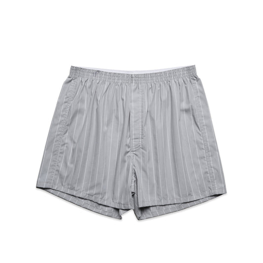 BOXER FINE STRIPE SHORTS - Smoke/White