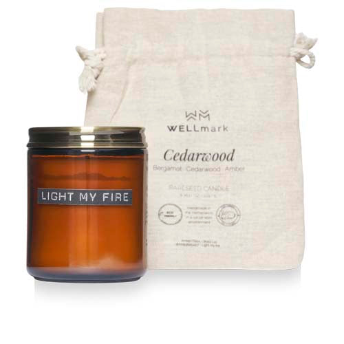 Wellmark cedar wood scented candle medium
