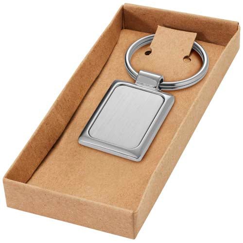 Silver Rectangular Keychain Sergio rectangular metal keychain - Silver – Custom Planet