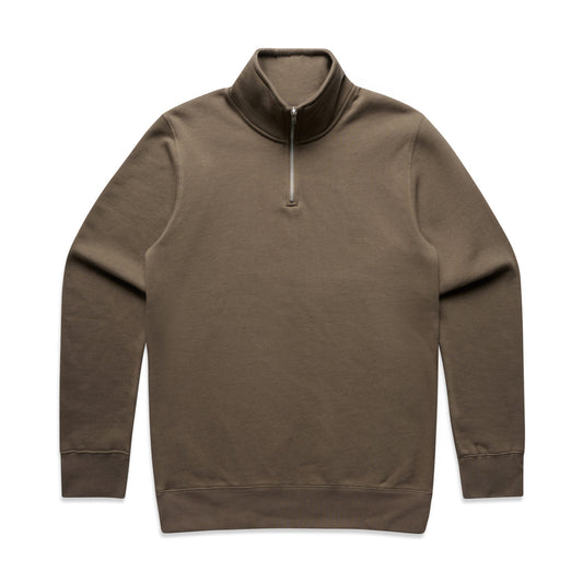 HALF ZIP CREW - Walnut