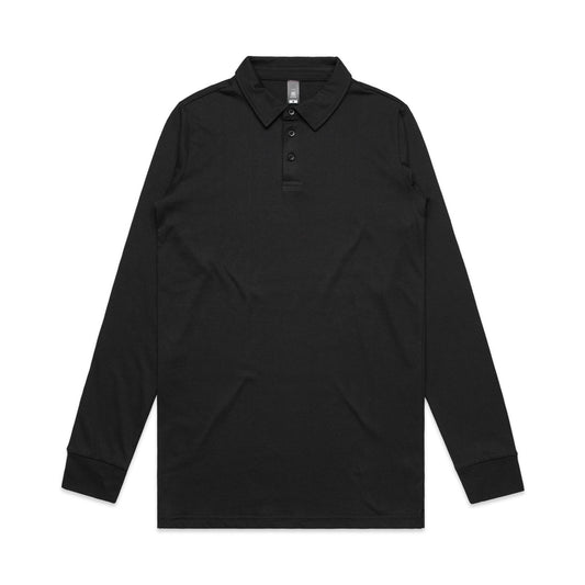 CHAD LONG SLEEVE POLO - Black