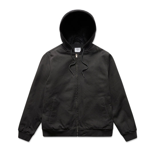 CANVAS BOMBER HOOD JACKET - Black