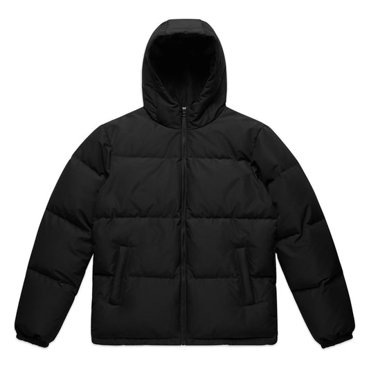HOODED PUFFER JACKET - Black