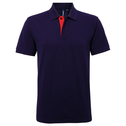 Men's classic fit contrast polo