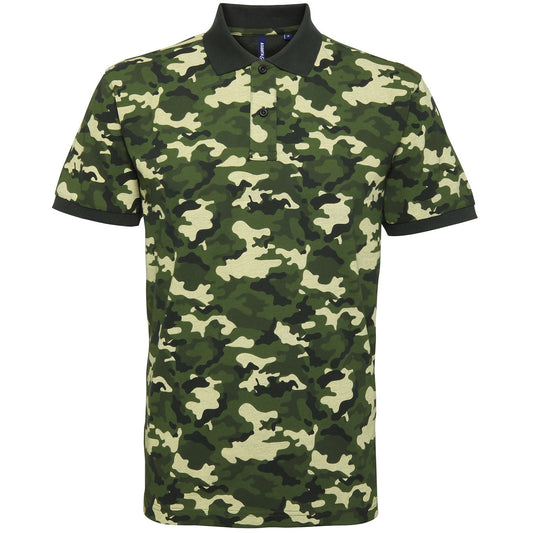Men's camo piqué polo