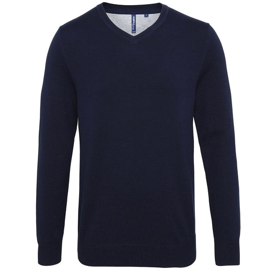 Men's cotton blend v-neck sweater