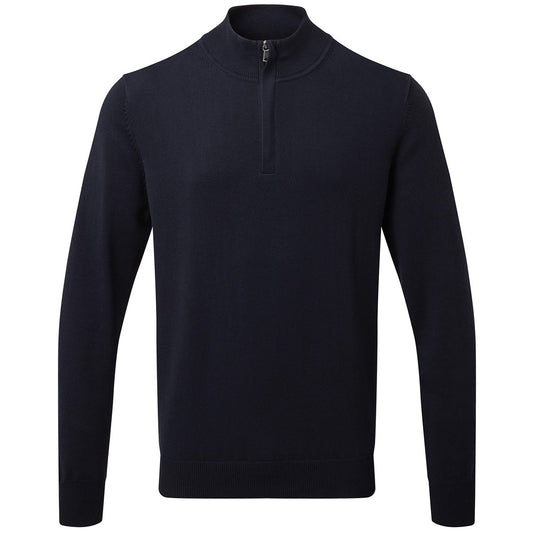 Men's cotton blend ¼ zip sweater