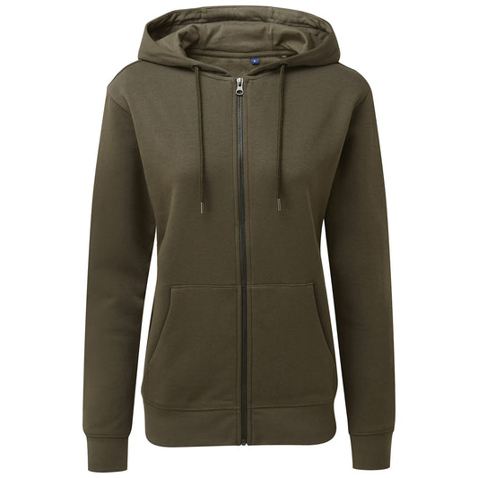 Women's zip-through organic hoodie