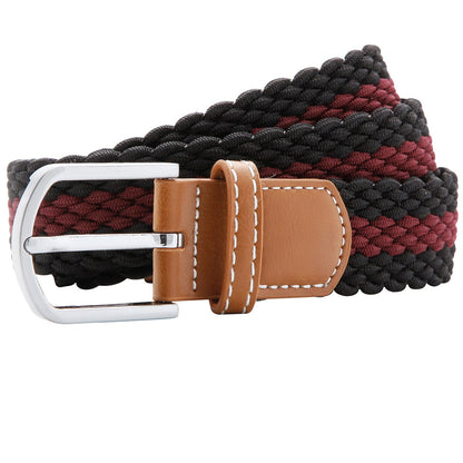 Two-colour stripe braid stretch belt