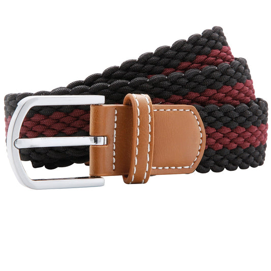 Two-colour stripe braid stretch belt