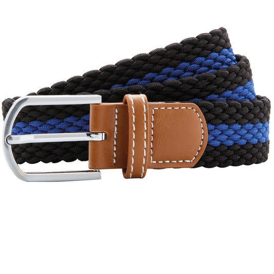 Two-colour stripe braid stretch belt