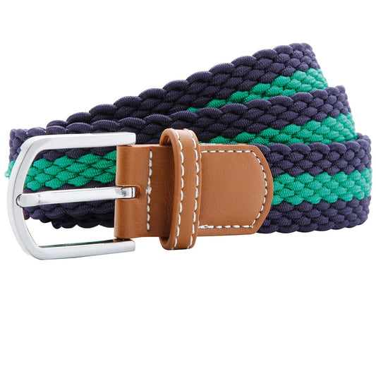 Two-colour stripe braid stretch belt