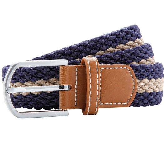 Two-colour stripe braid stretch belt