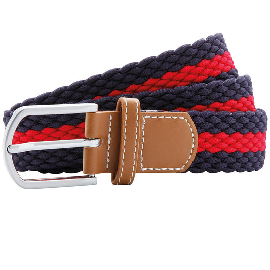 Two-colour stripe braid stretch belt