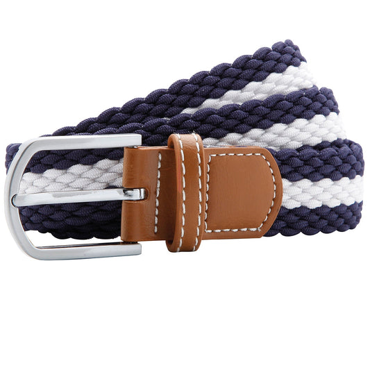 Two-colour stripe braid stretch belt