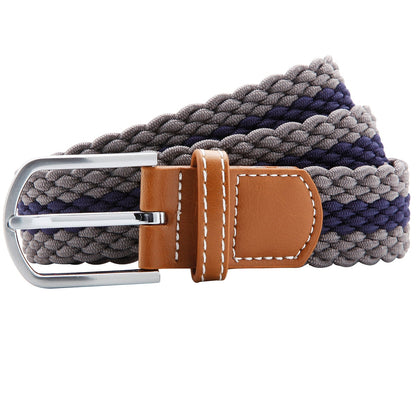Two-colour stripe braid stretch belt