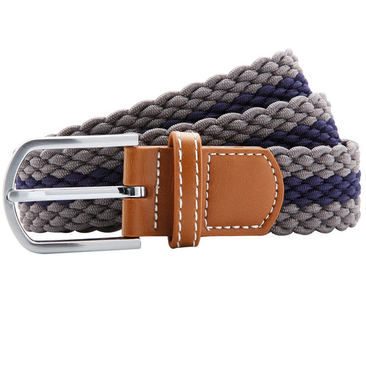 Two-colour stripe braid stretch belt