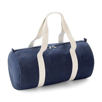 Denim barrel bag