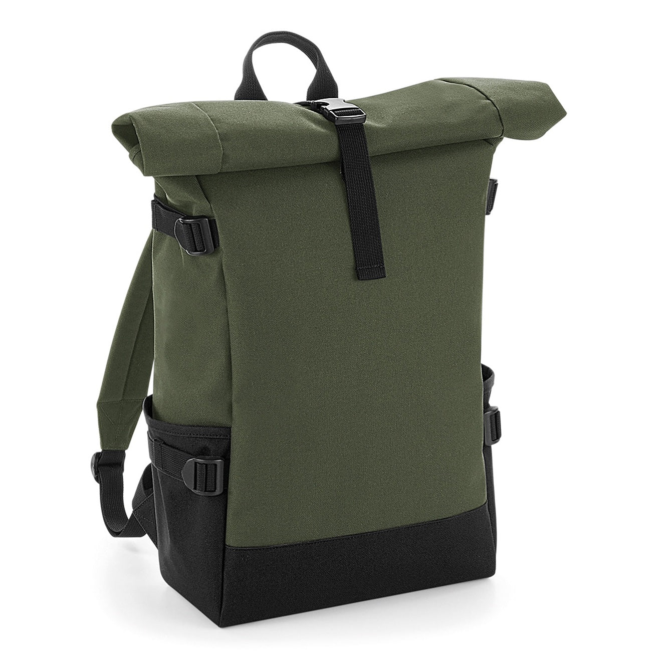 Block roll-top backpack
