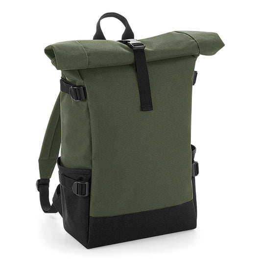 Block roll-top backpack