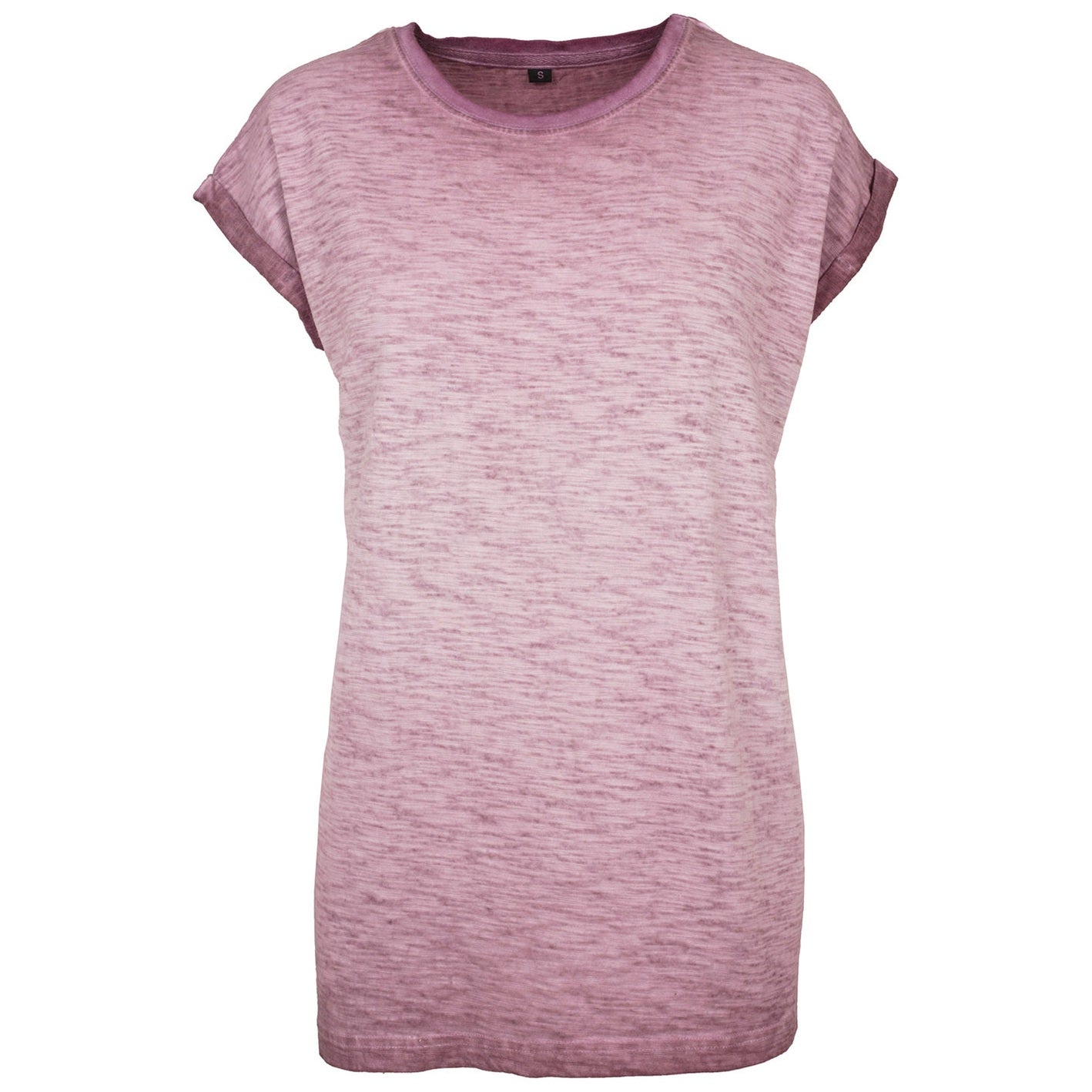 Women's spray dye extended shoulder tee
