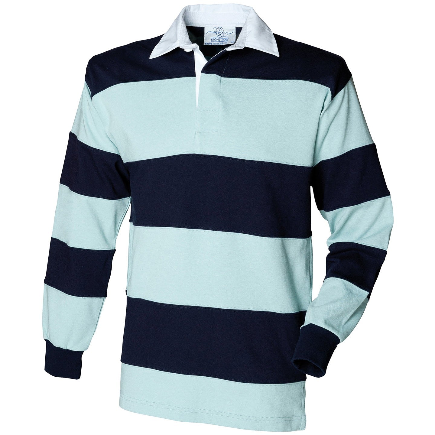 Sewn stripe long sleeve rugby shirt