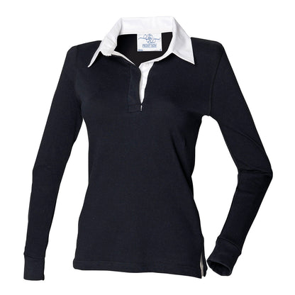 Women's long sleeve plain rugby shirt