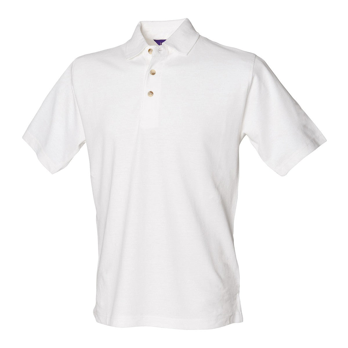 Classic cotton piqué polo with stand-up collar