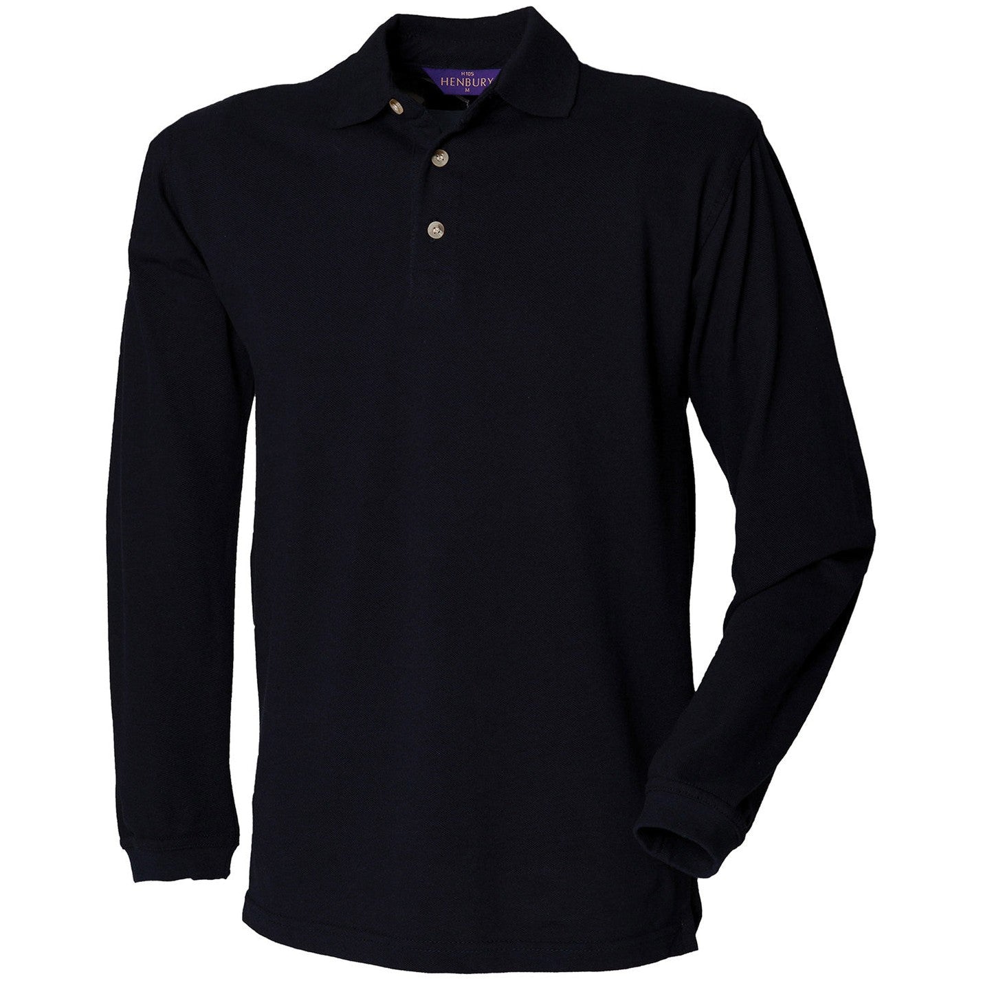 Long sleeve cotton polo shirt