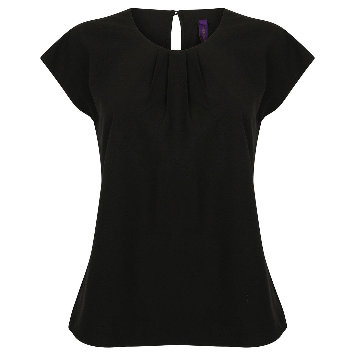 Women's pleat front short sleeve blouse