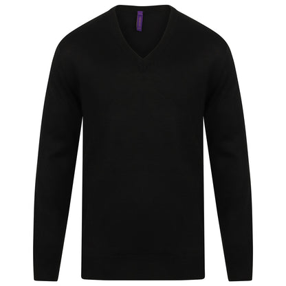 Cashmere touch acrylic v-neck jumper