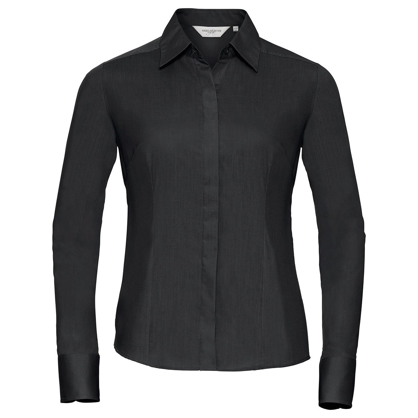 Women's long sleeve polycotton easycare fitted poplin shirt