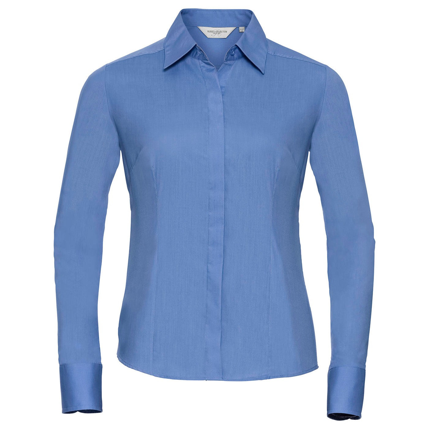 Women's long sleeve polycotton easycare fitted poplin shirt