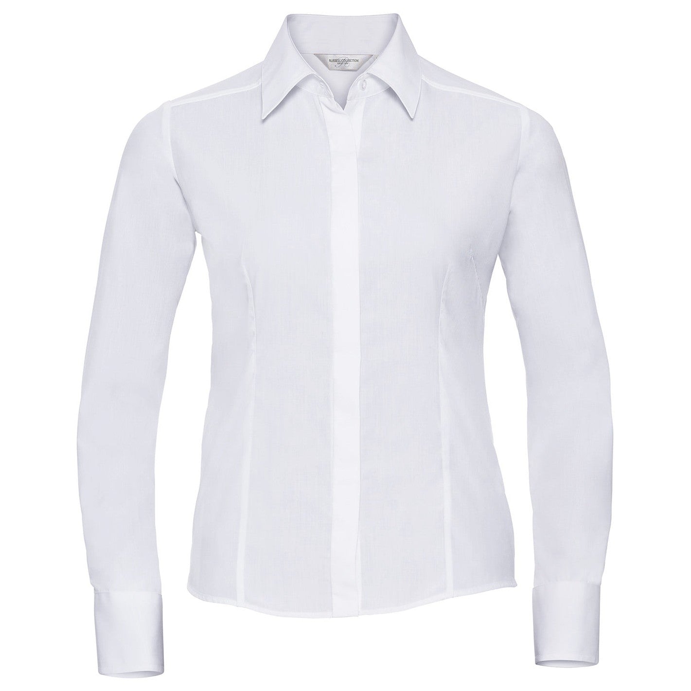 Women's long sleeve polycotton easycare fitted poplin shirt