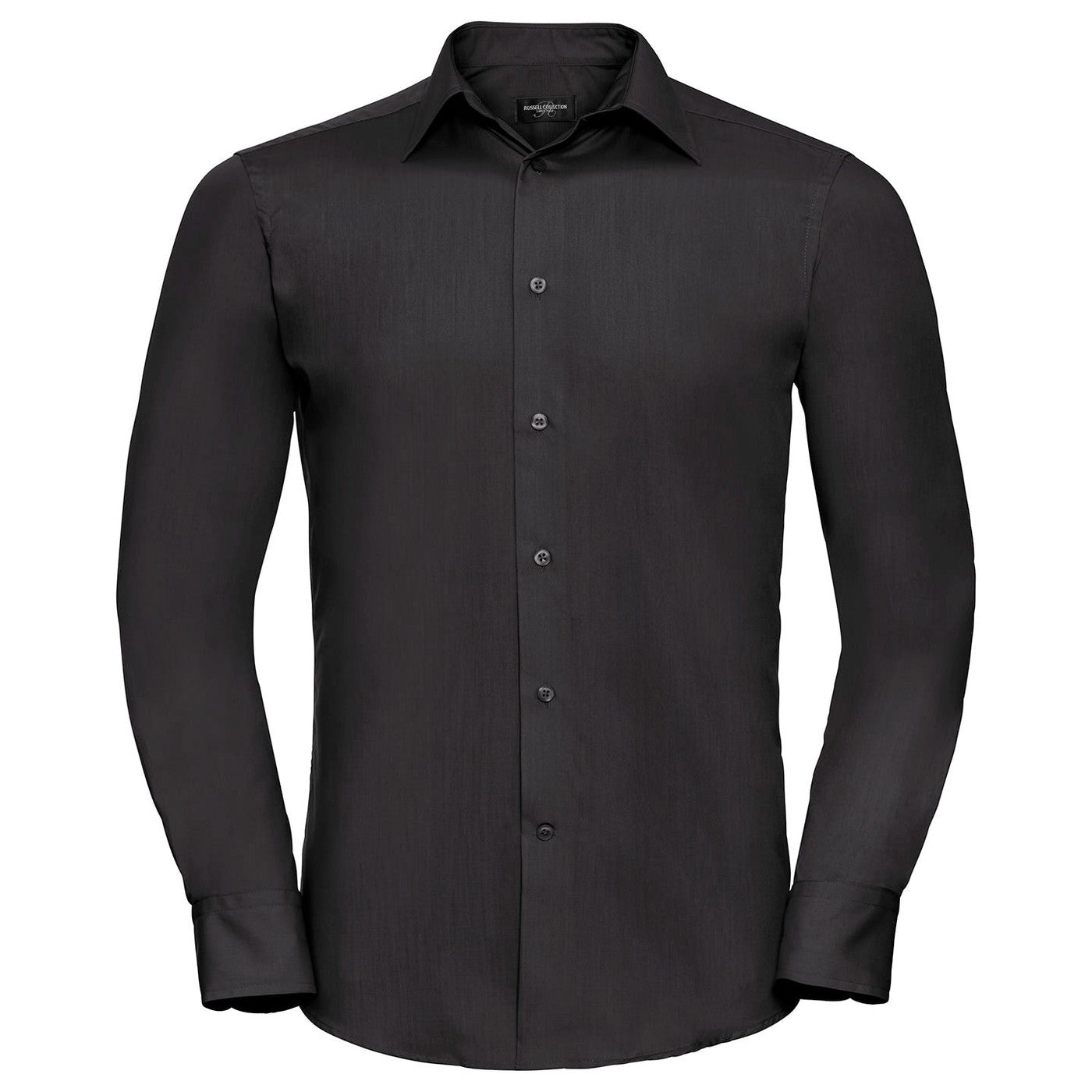 Long sleeve polycotton easycare fitted poplin shirt