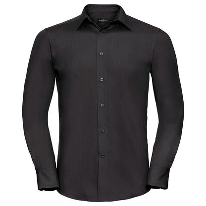 Long sleeve polycotton easycare fitted poplin shirt