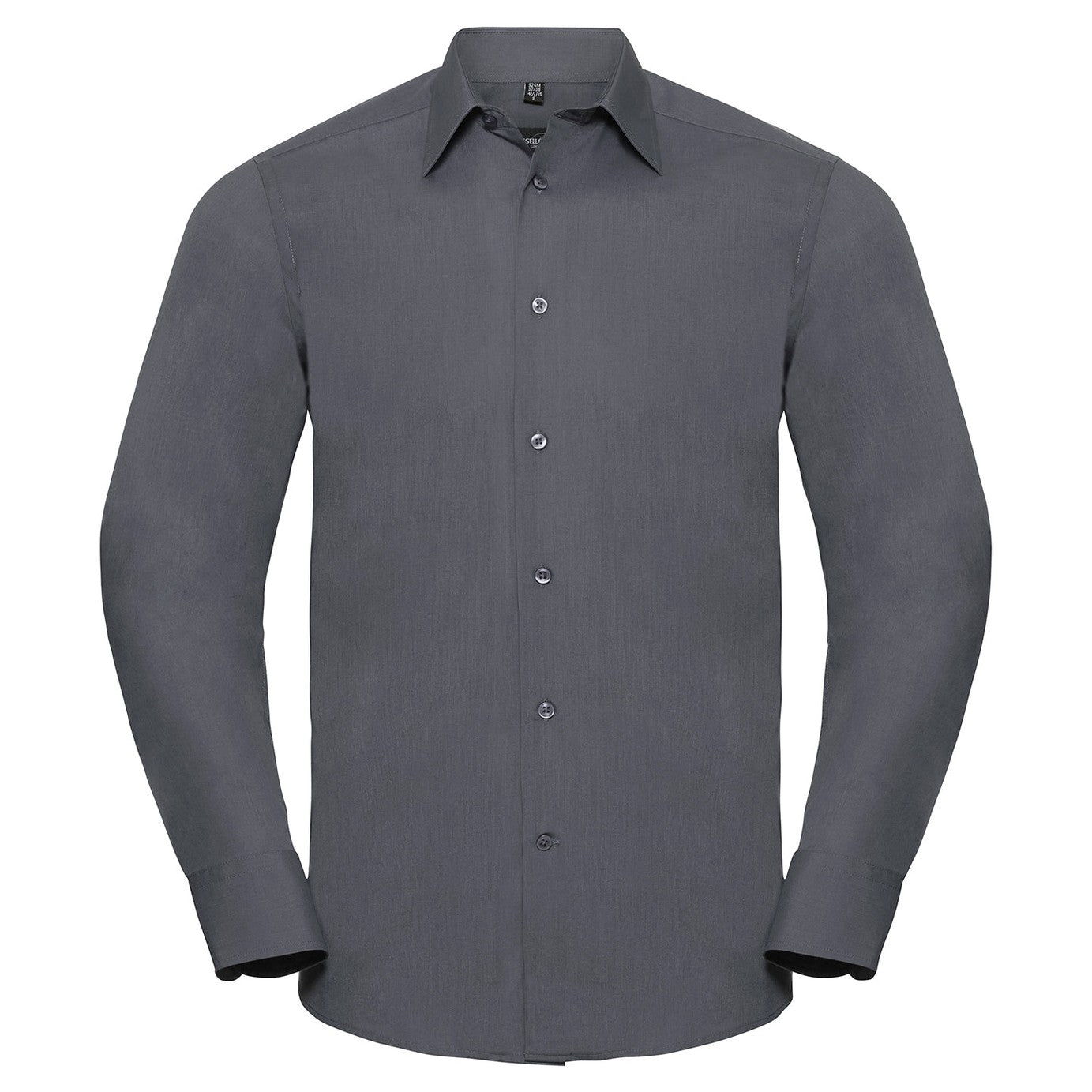 Long sleeve polycotton easycare fitted poplin shirt