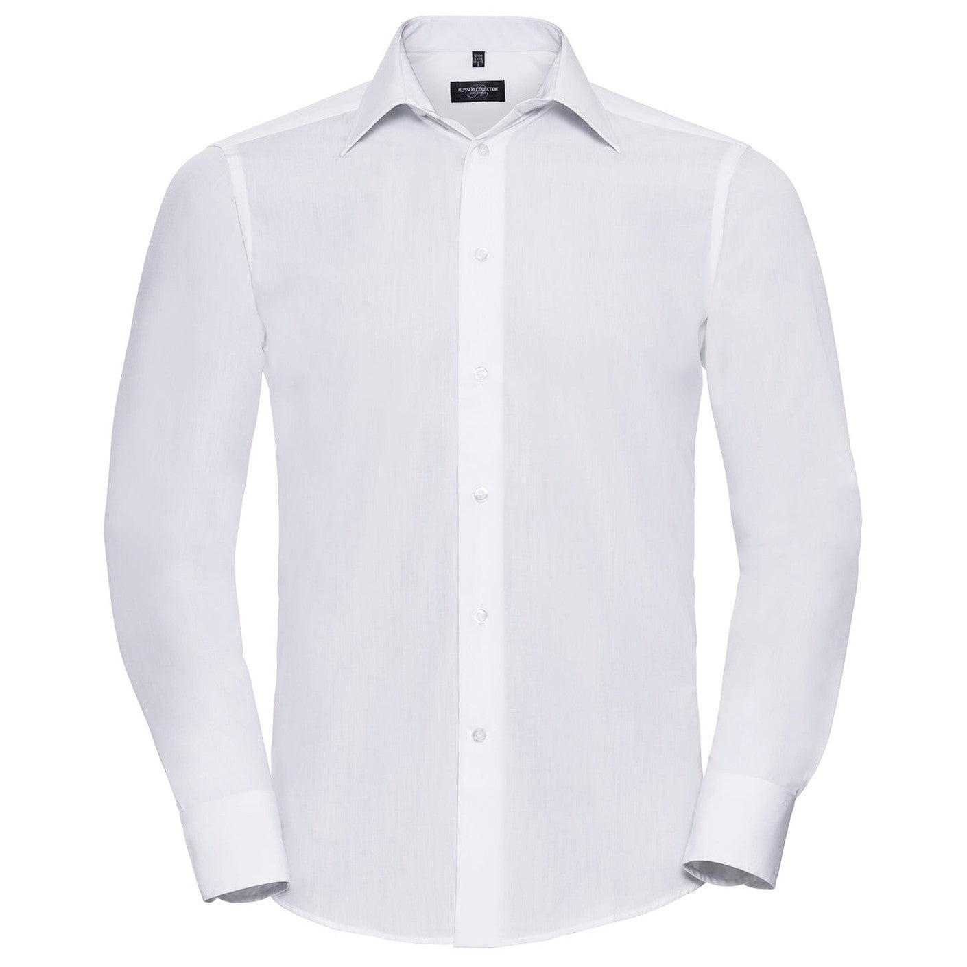 Long sleeve polycotton easycare fitted poplin shirt