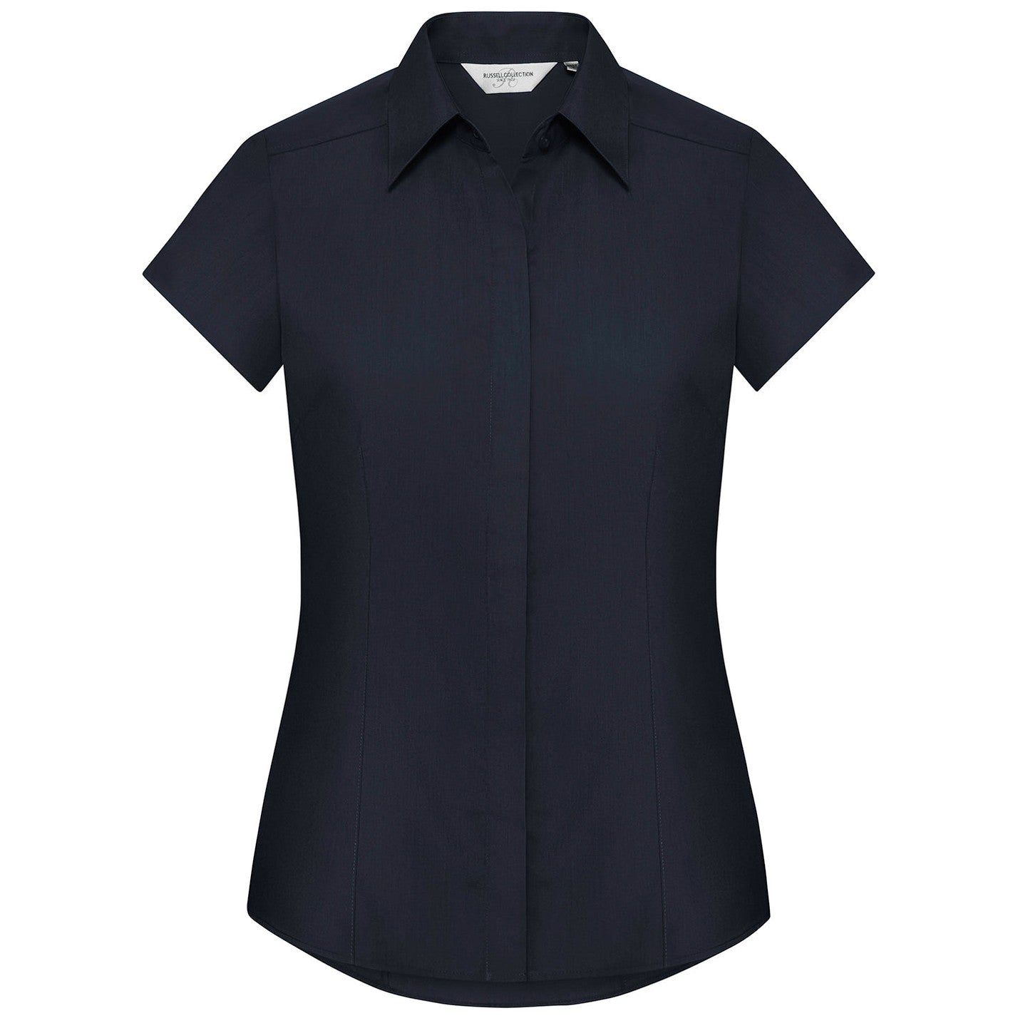 Women's cap sleeve polycotton easycare fitted poplin shirt