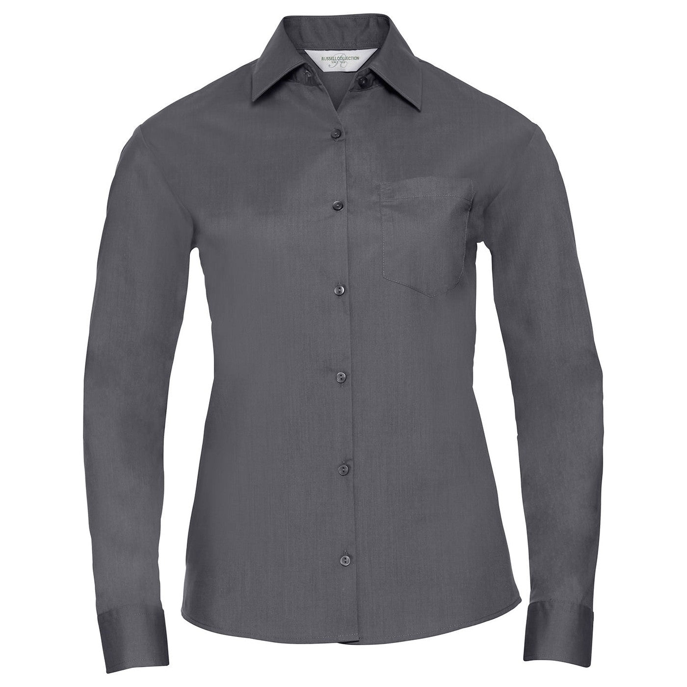 Women's long sleeve polycotton easycare poplin shirt
