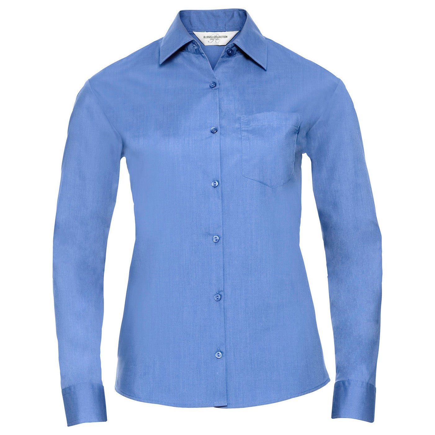 Women's long sleeve polycotton easycare poplin shirt
