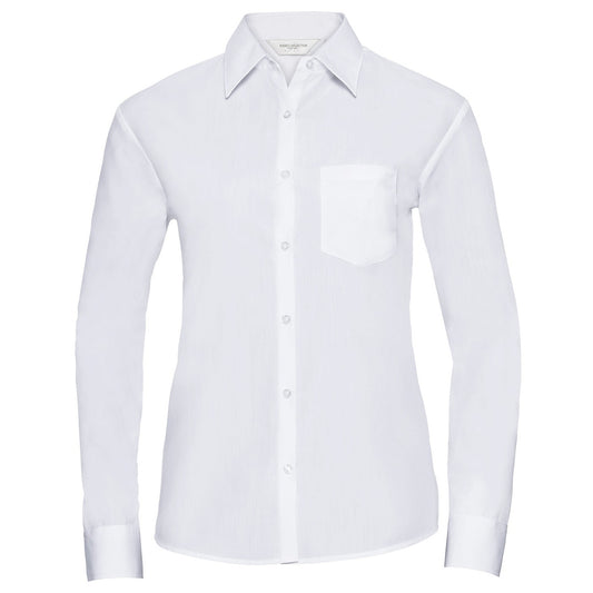 Women's long sleeve polycotton easycare poplin shirt