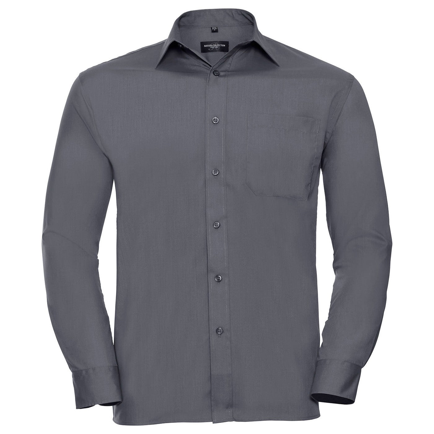 Long sleeve polycotton easycare poplin shirt