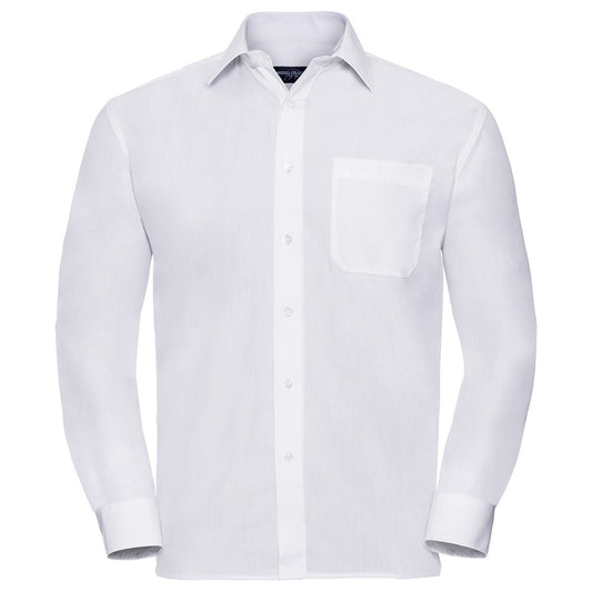 Long sleeve polycotton easycare poplin shirt